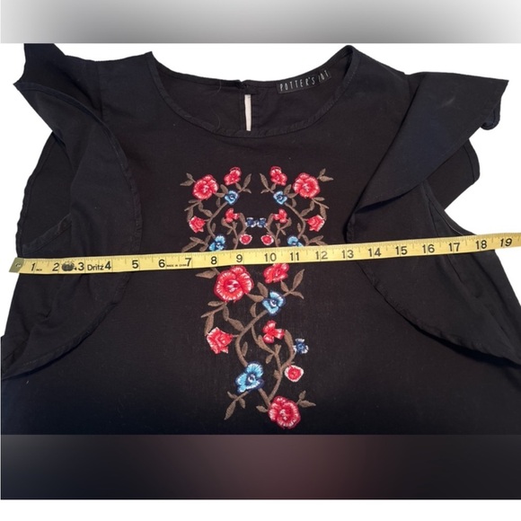 Potters Pot black sleeveless ruffle dress size L - Picture 5 of 7